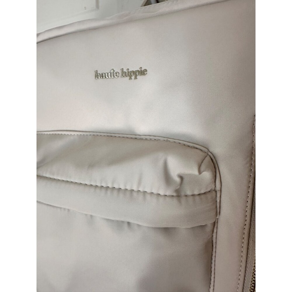 New Haute Hippie Off White On the Go Backpack W Adjustable Straps & Gold Accents - Picture 9 of 16